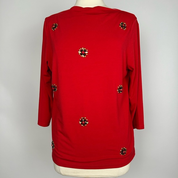 Ruby Rd red top women’s plus size L With details in beads - Picture 1 of 7